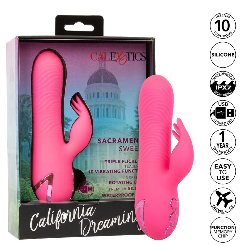 CALEXOTICS - VIBROMASSEUR LAPIN ROSE SACRAMENTO SWEETIE BY CALIFORNIA DREAMING