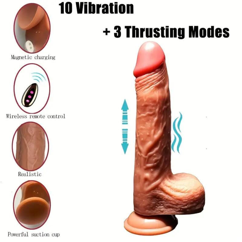 ARMONY - GODEMICHET RÉALISTE VIBRANT ET POUSSANT TÉLÉCOMMANDÉ 22,5 CM