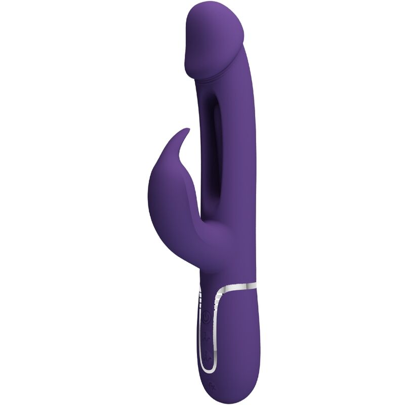 PRETTY LOVE - KAMPAS 3-IN-1 MULTIFUNCTION RABBIT VIBRATOR WITH PURPLE TONGUE