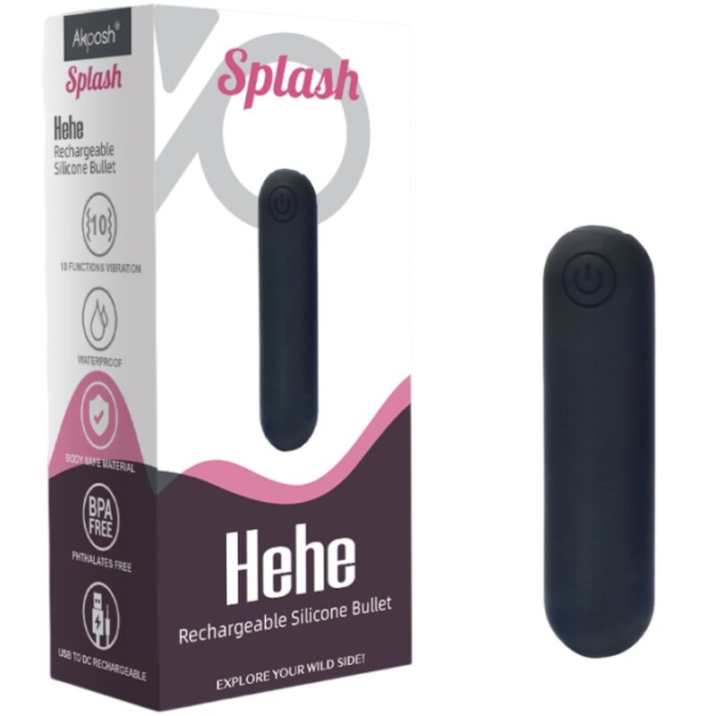 ARMONY - SPLASH HEHE BALLE VIBRANTE SILICONE 10 VIBRATIONS 65 X 15 CM NOIR