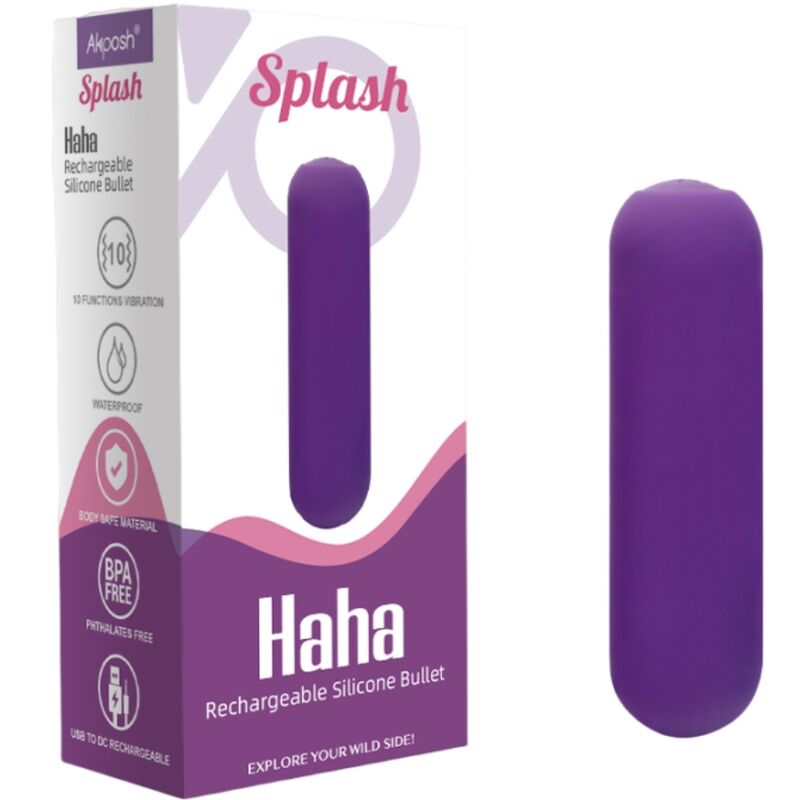 ARMONY - SPLASH HAHA BALLE VIBRANTE SILICONE 10 VIBRATIONS 75 X 19 CM VIOLET