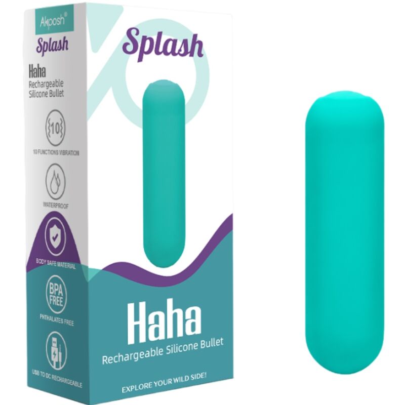 ARMONY - SPLASH HAHA SILICONE VIBRATING BULLET 10 VIBRATIONS 75 X 19 CM GREEN