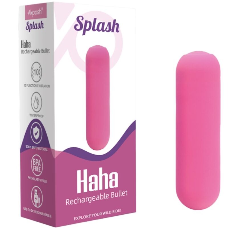 ARMONY - SPLASH HAHA BALLE VIBRANTE SILICONE 10 VIBRATIONS 75 X 19 CM ROSE