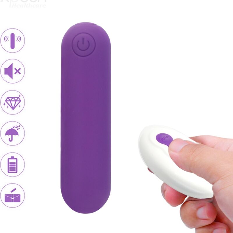 ARMONY - SPLASH JOLINE BALA VIBRADORA SILICONA CONTROL REMOTO 10 VIBRACIONES 6.5 X 1.5 CM MORADO