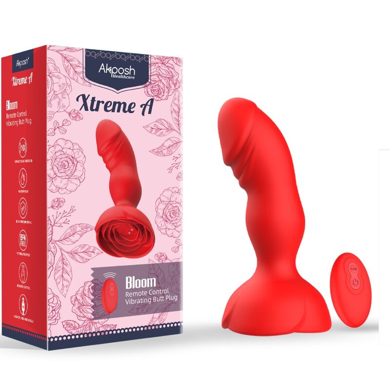 ARMONY - EXTREME A BLOOM PINK VIBRATOR & REMOTE CONTROL ANAL PLUG RED