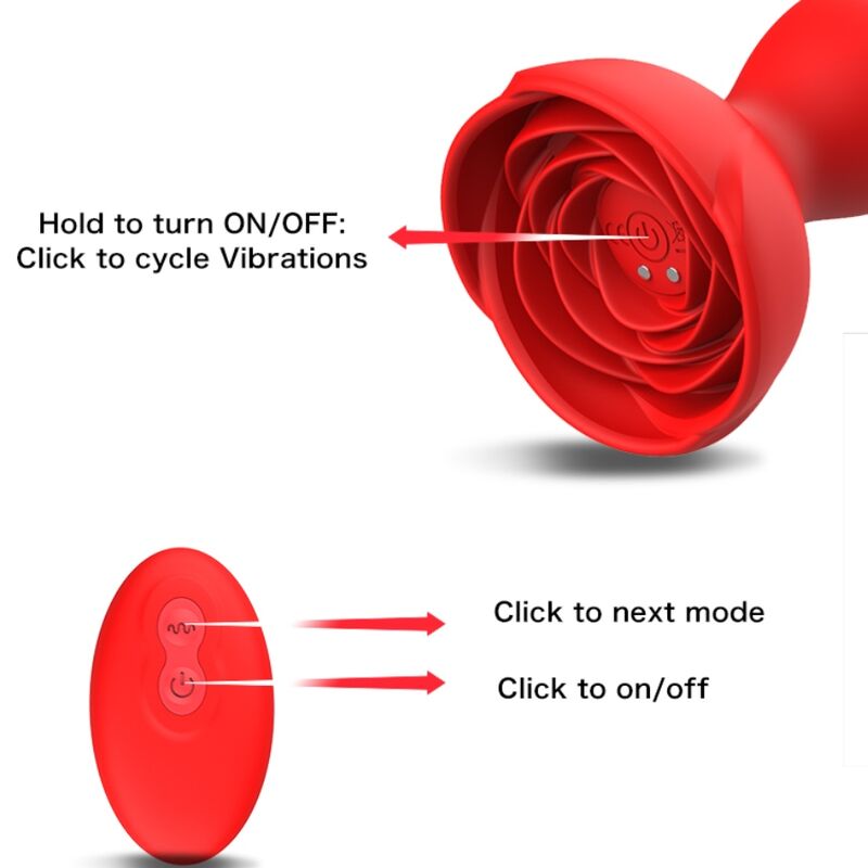 ARMONY - EXTREME A BLOOM PINK VIBRATOR & REMOTE CONTROL ANAL PLUG RED
