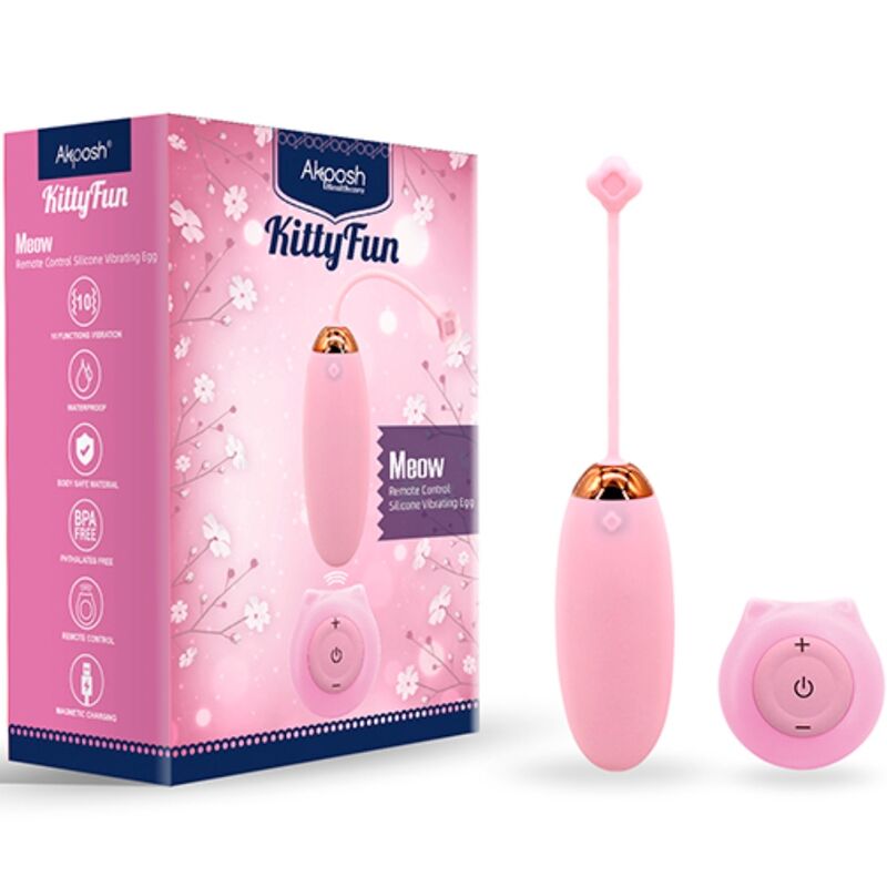 ARMONY - KITTY FUN ŒUF VIBRANT TÉLÉCOMMANDE 10 VIBRATIONS ROSE