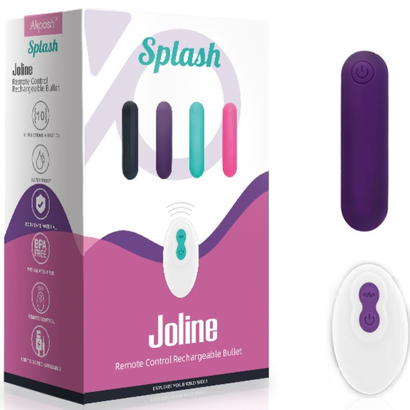 ARMONY - SPLASH JOLINE VIBREUR BALLE EN SILICONE TÉLÉCOMMANDE 10 VIBRATIONS 6,5 X 1,5 CM VIOLET