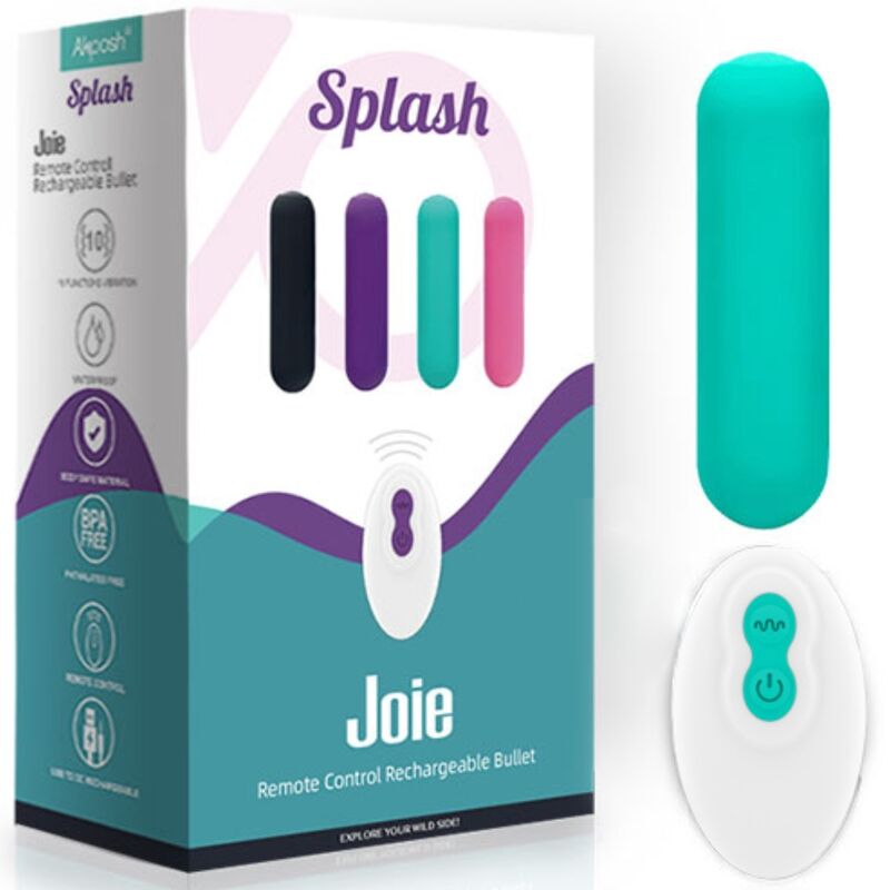 ARMONY - SPLASH JOIE VIBRO-BALLE SILICONE TÉLÉCOMMANDE 10 VIBRATIONS 75 X 19 CM VERT