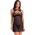 LIVCO CORSETTI FASHION - KROLINA LC 90734 CHEMISE + TANGA NOIR L/XL