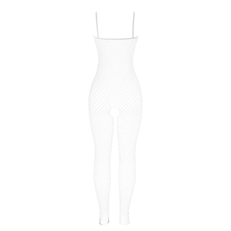 SUBBLIME - 951740 BODYSTOCKING RÉSILLE OUVERT AVEC NŒUDS BLANC TAILLE UNIQUE
