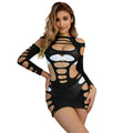 SUBBLIME - 952266 ROBE EN MÉSULE ÉLASTIQUE MANCHES LONGUES NOIR TAILLE UNIQUE