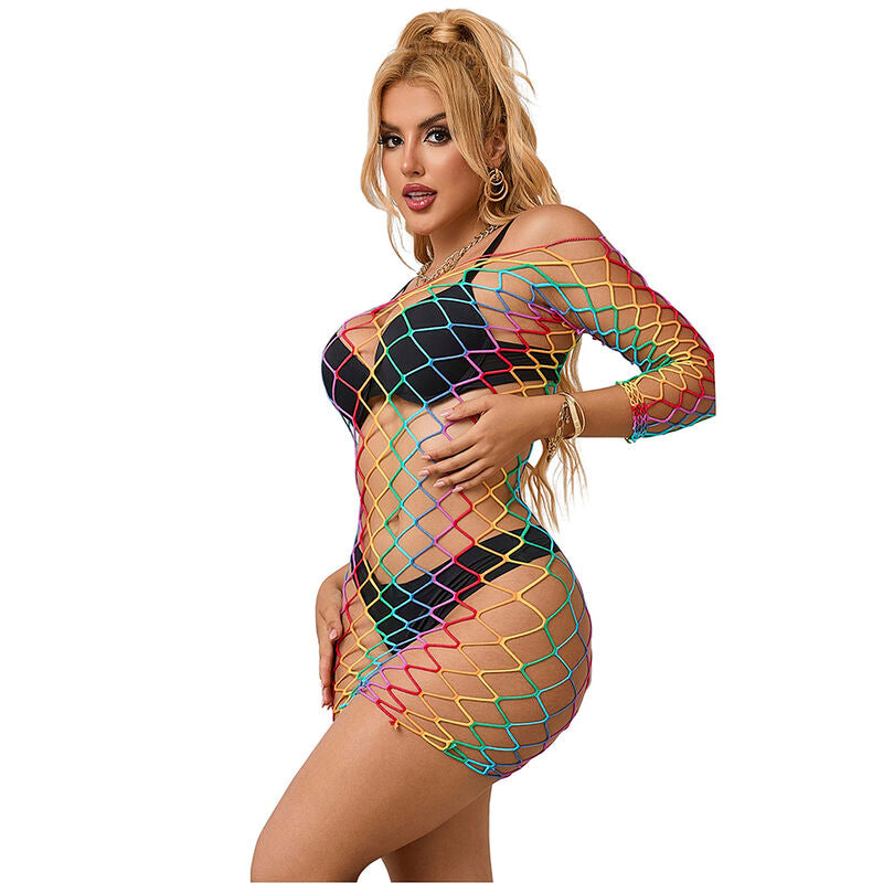 SUBBLIME - 952426 ROBE FILET MANCHES LONGUES ARC-EN-CIEL TAILLE UNIQUE