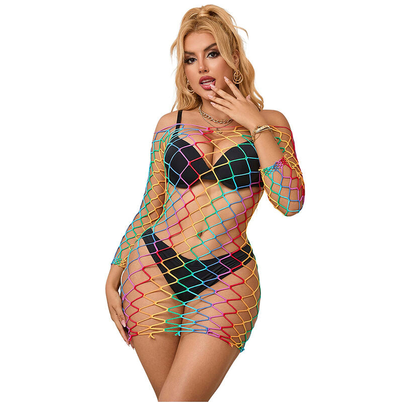 SUBBLIME - 952426 ROBE FILET MANCHES LONGUES ARC-EN-CIEL TAILLE UNIQUE