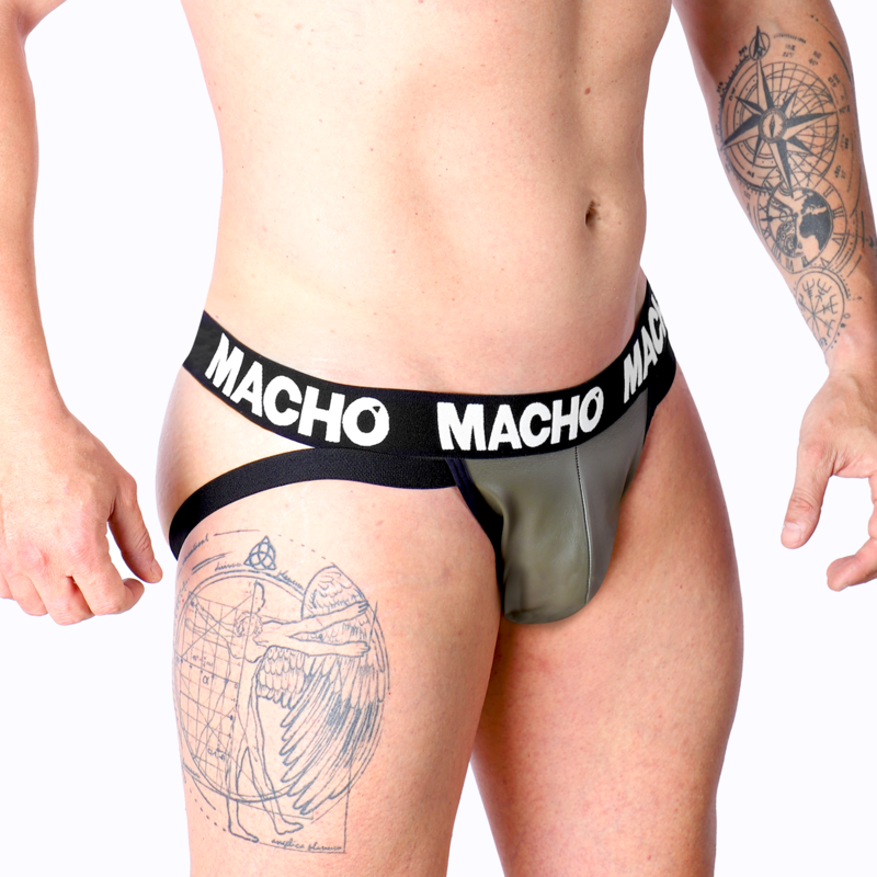 MACHO - MX27GR JOCK LEATHER GREY BEIGE L