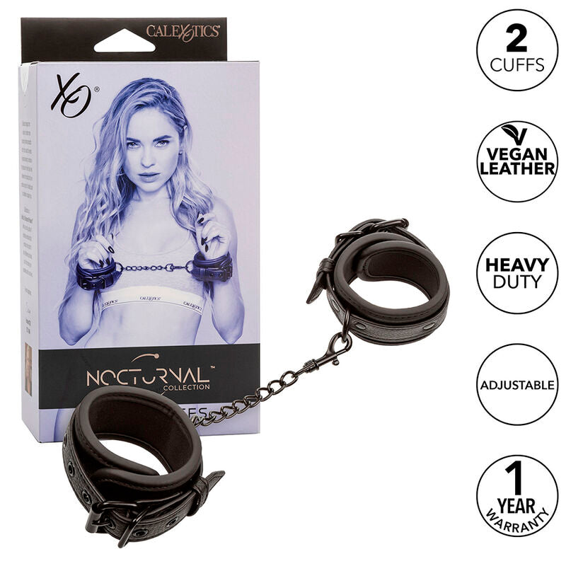 CALEXOTICS - MENOTTES EN CUIR AJUSTABLES NOIR NOCTURNE