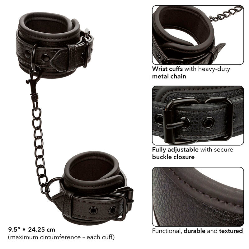 CALEXOTICS - MENOTTES EN CUIR AJUSTABLES NOIR NOCTURNE