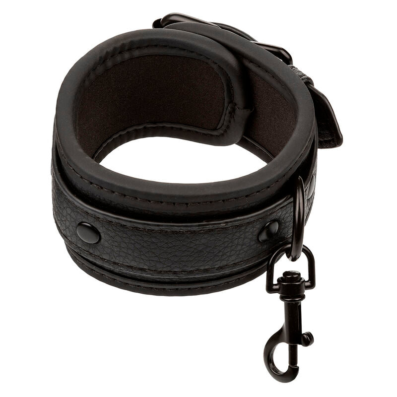 CALEXOTICS - NIGHTTIME ADJUSTABLE LEATHER ANKLE CUFFS BLACK