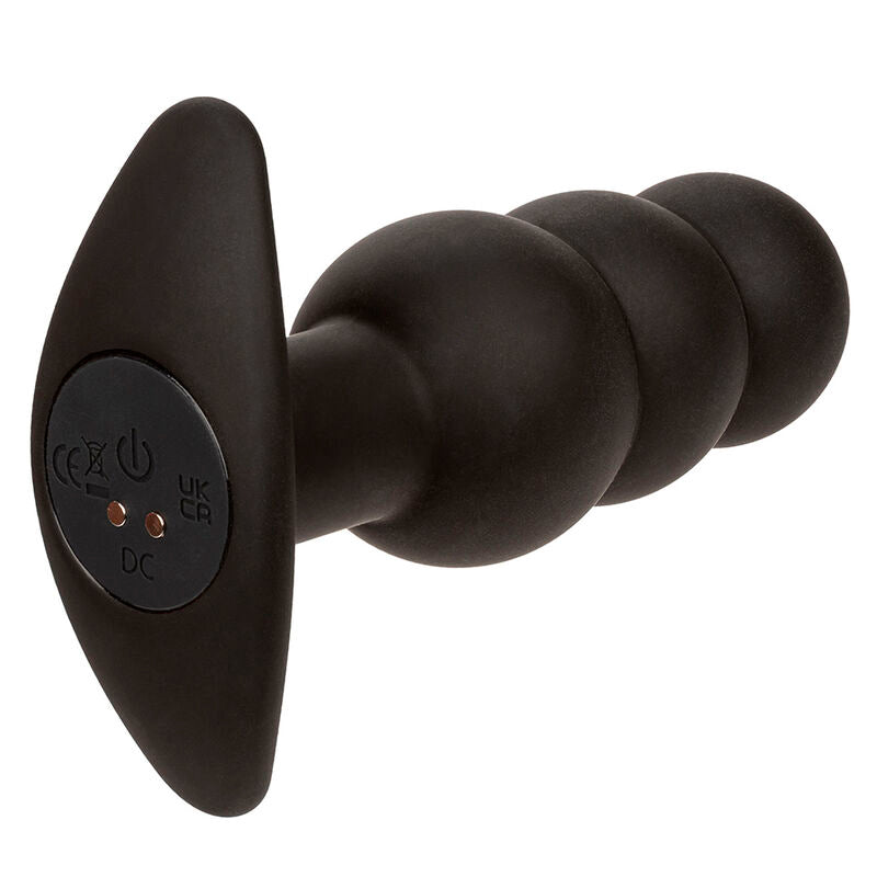 CALEXOTICS - ROCK BOTTOM BUTT PLUG ANAL AVEC PERLES 10 VIBRATIONS SILICONE NOIR