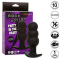 CALEXOTICS - ROCK BOTTOM BUTT PLUG ANAL AVEC PERLES 10 VIBRATIONS SILICONE NOIR