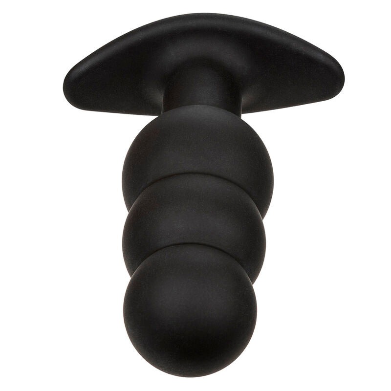 CALEXOTICS - ROCK BOTTOM BUTT PLUG ANAL AVEC PERLES 10 VIBRATIONS SILICONE NOIR