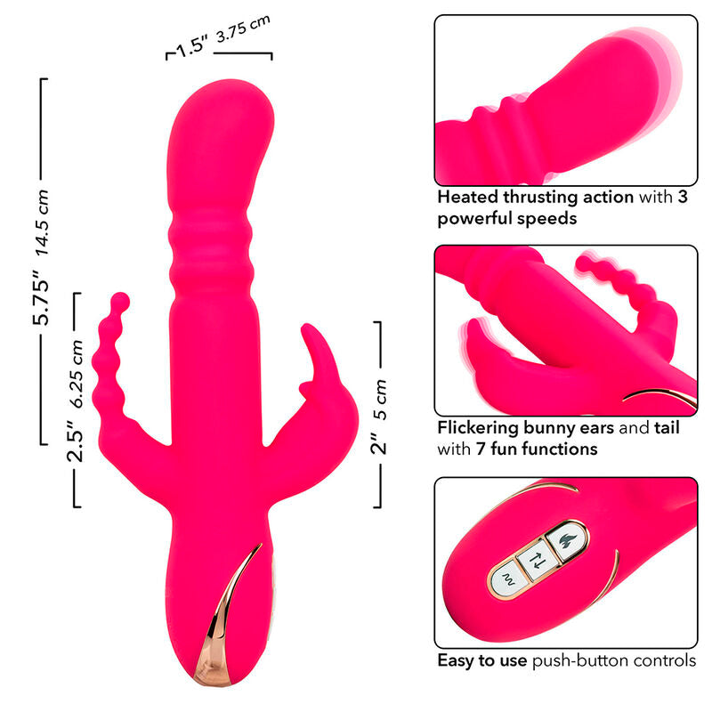 CALEXOTICS - JACK FANTASY TRIPLE VIBRATEUR LAPIN CHAUFFANT ROSE