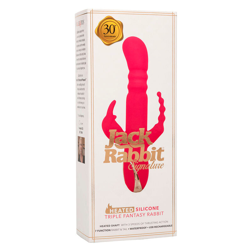 CALEXOTICS - JACK FANTASY TRIPLE VIBRATEUR LAPIN CHAUFFANT ROSE