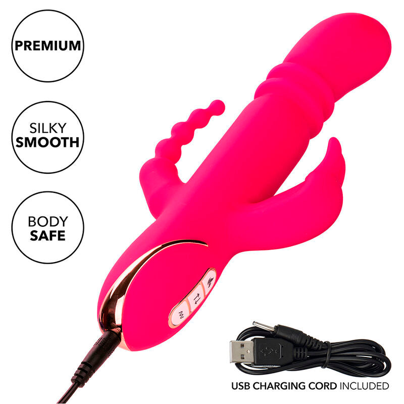 CALEXOTICS - JACK FANTASY TRIPLE VIBRATEUR LAPIN CHAUFFANT ROSE