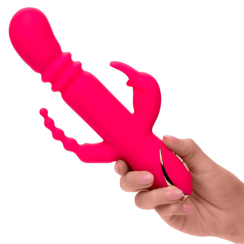 CALEXOTICS - JACK FANTASY TRIPLE VIBRATEUR LAPIN CHAUFFANT ROSE