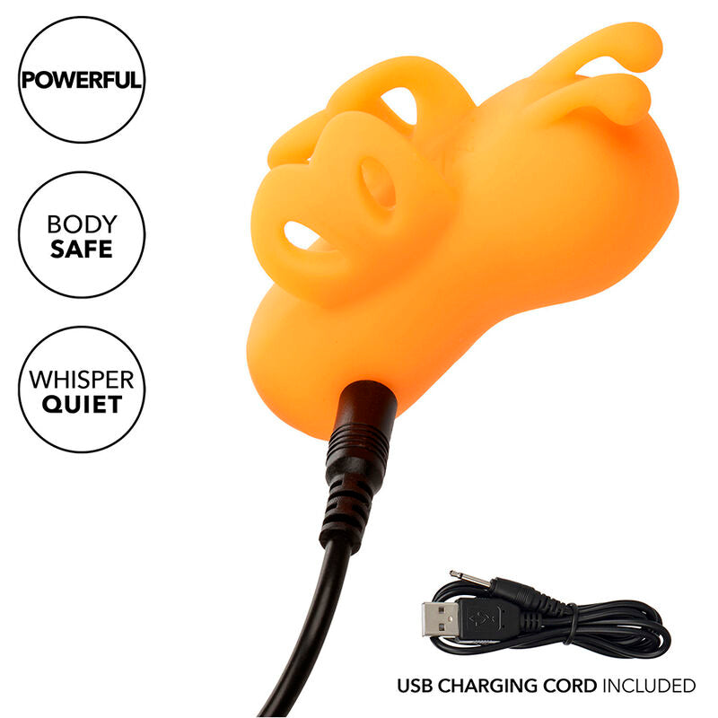CALEXOTICS - NEON VIBES LE VIBREUR DE DOIGT BOURDONNANT 10 VIBRATIONS ORANGE