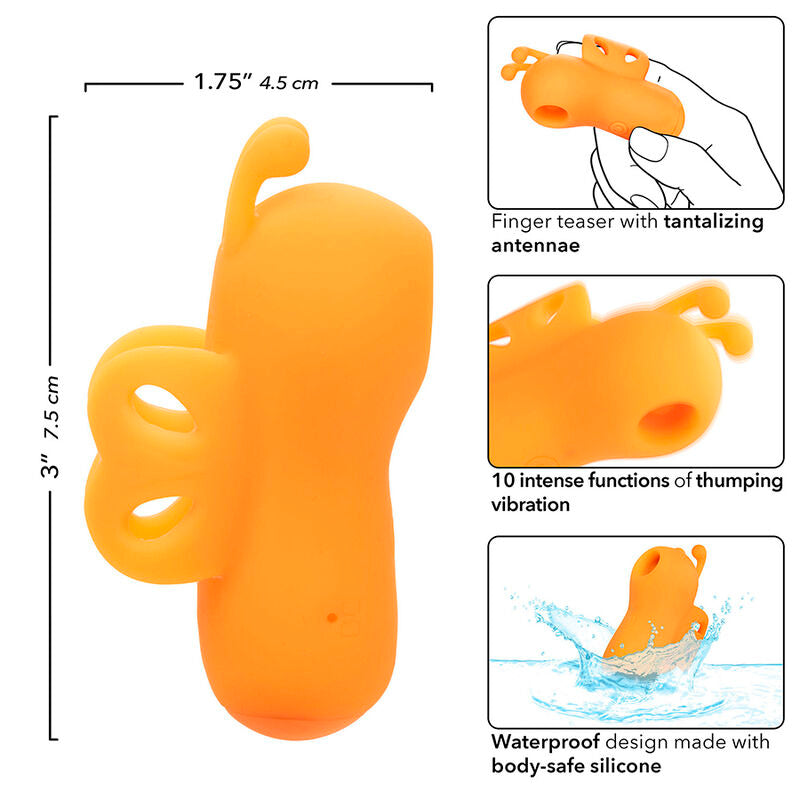 CALEXOTICS - NEON VIBES LE VIBREUR DE DOIGT BOURDONNANT 10 VIBRATIONS ORANGE