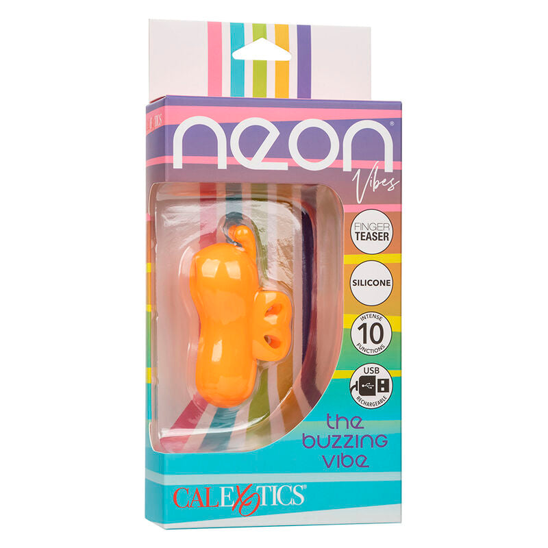 CALEXOTICS - NEON VIBES LE VIBREUR DE DOIGT BOURDONNANT 10 VIBRATIONS ORANGE