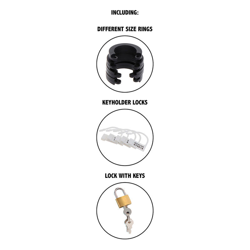 HIDDEN DESIRE - EXTREME SILICONE CHASTITY CAGE SIZE S BLACK