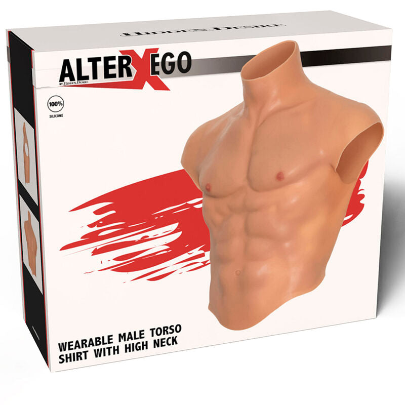 HIDDEN DESIRE - ALTER EGO T-SHIRT SILICONE TORSE MASCULIN AVEC ABDOMINAUX NATURELS