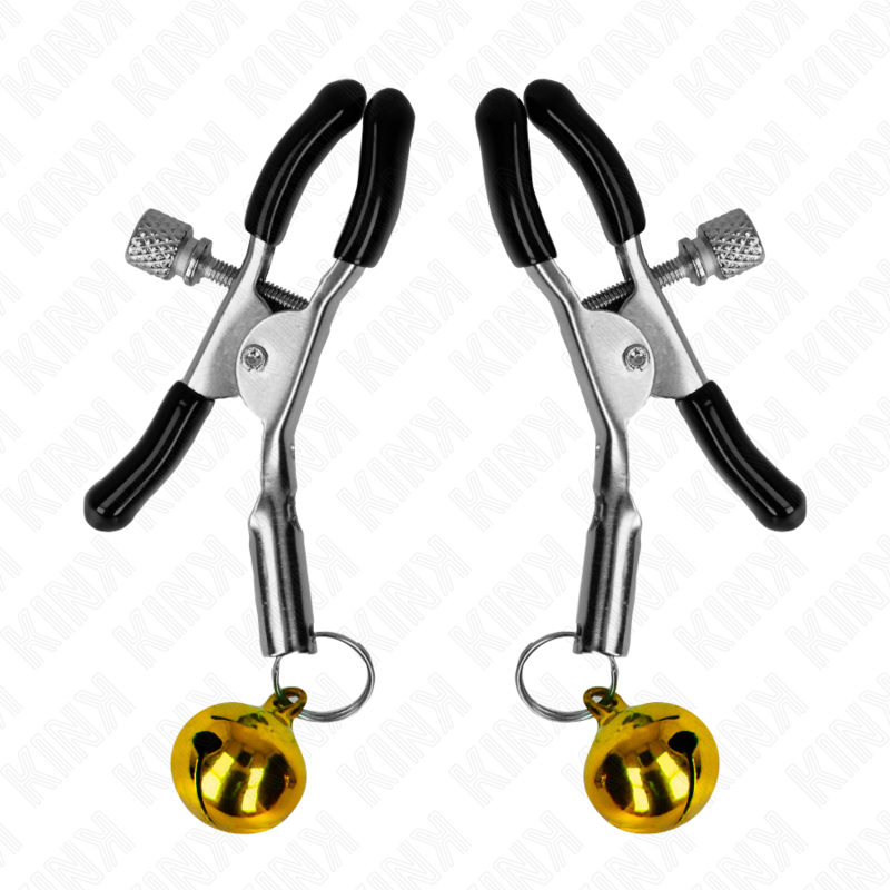 KINK - PINCES À TÉTONS AVEC CLOCHETTE DORÉE 6 CM