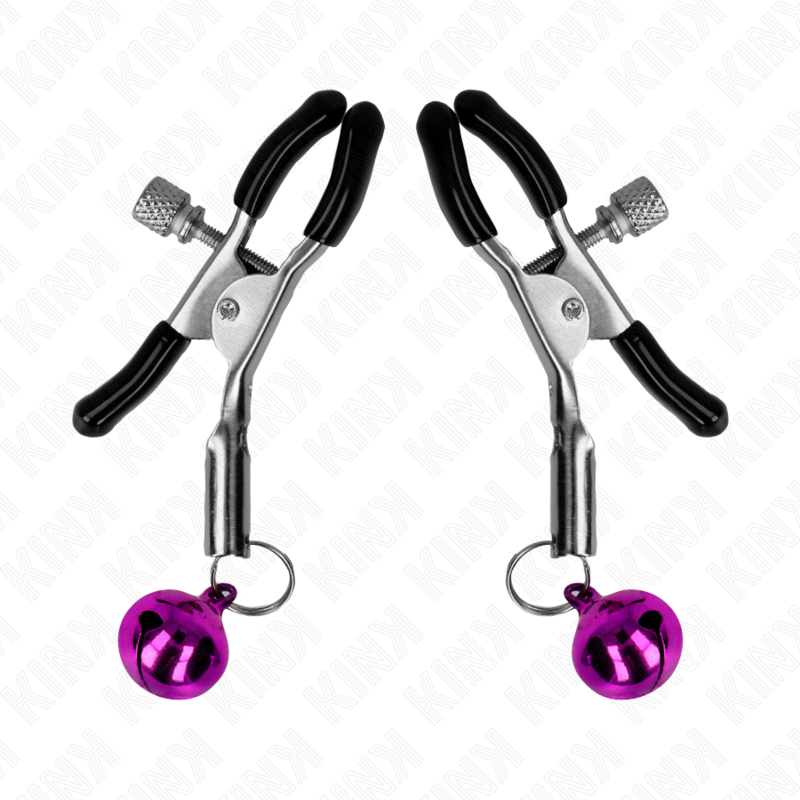 KINK - PINCES À TÉTONS AVEC CLOCHETTE VIOLETTE 6 CM