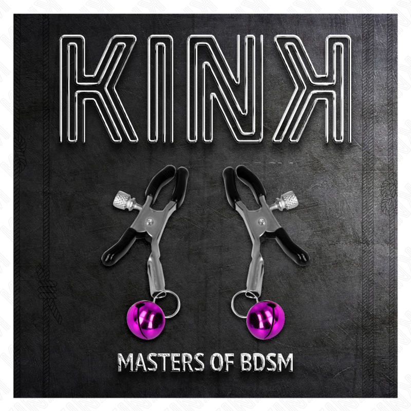 KINK - PINCES À TÉTONS AVEC CLOCHETTE VIOLETTE 6 CM