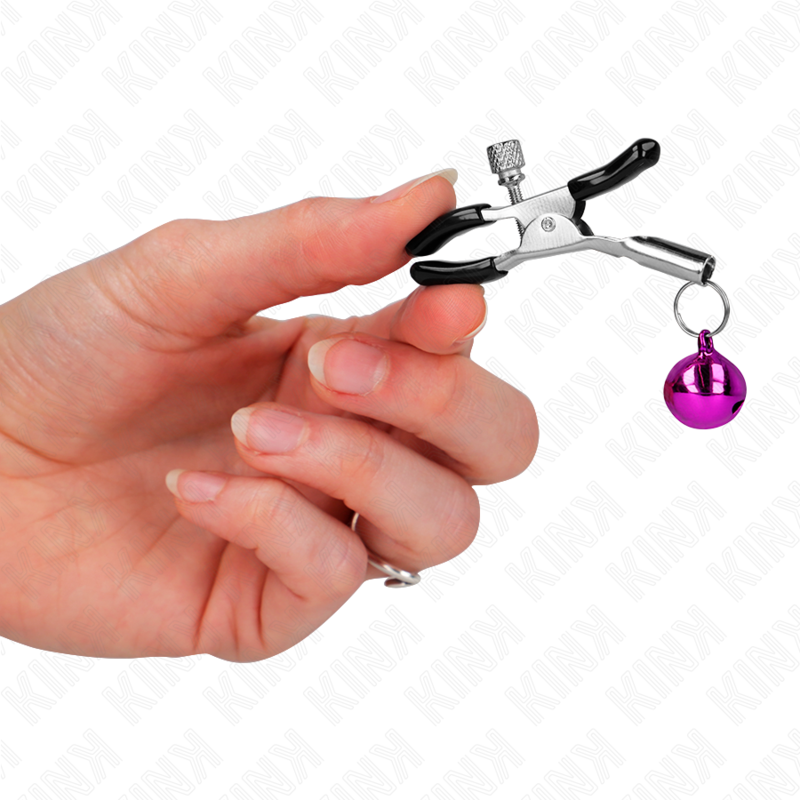 KINK - PINCES À TÉTONS AVEC CLOCHETTE VIOLETTE 6 CM