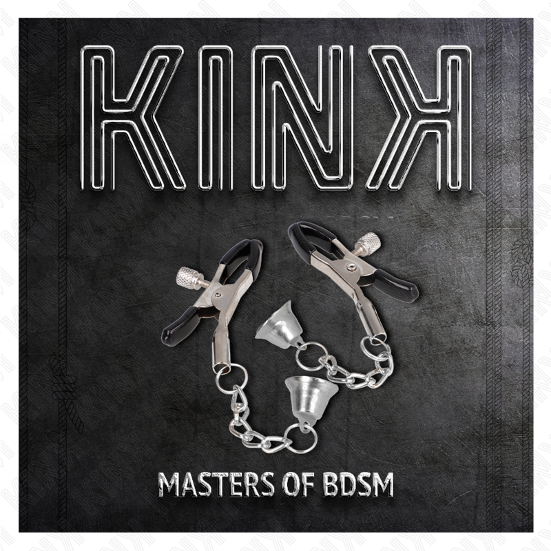 KINK - PINCES À TÉTONS AVEC PENDENTIF CLOCHETTE ARGENTÉE 6 CM