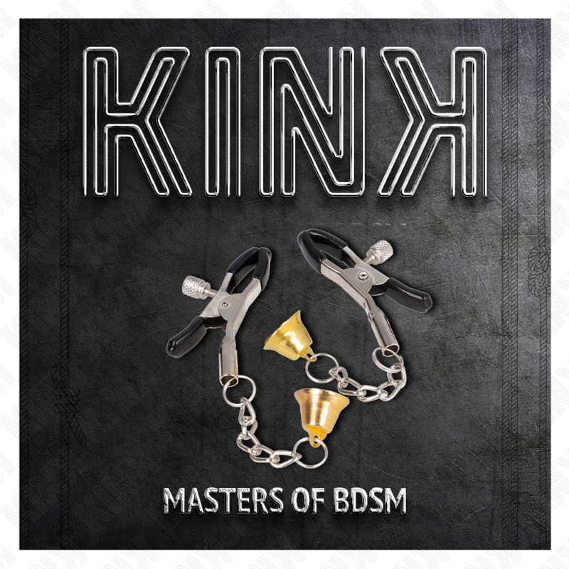 KINK - PINCES À TÉTONS AVEC PENDENTIF CLOCHETTE DORÉ 6 CM