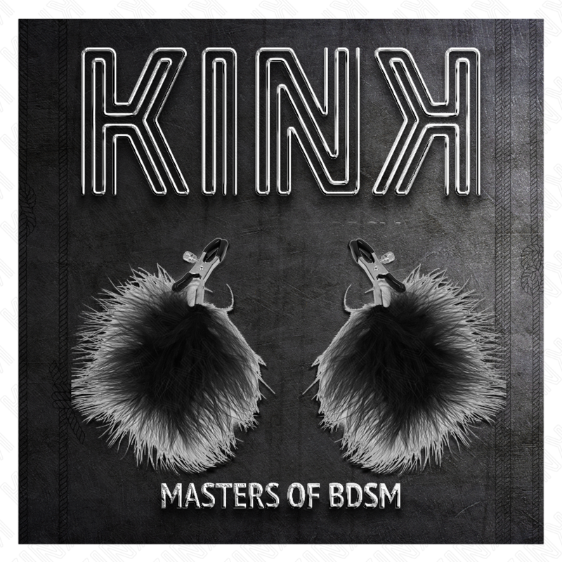KINK - PINCES À TÉTONS AVEC PLUME NOIRE 7 CM