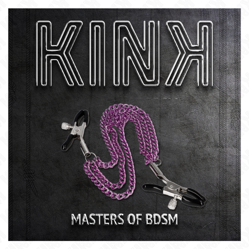 KINK - PINCES À TÉTONS TRIPLE CHAÎNE VIOLETTE 20/23/28 CM