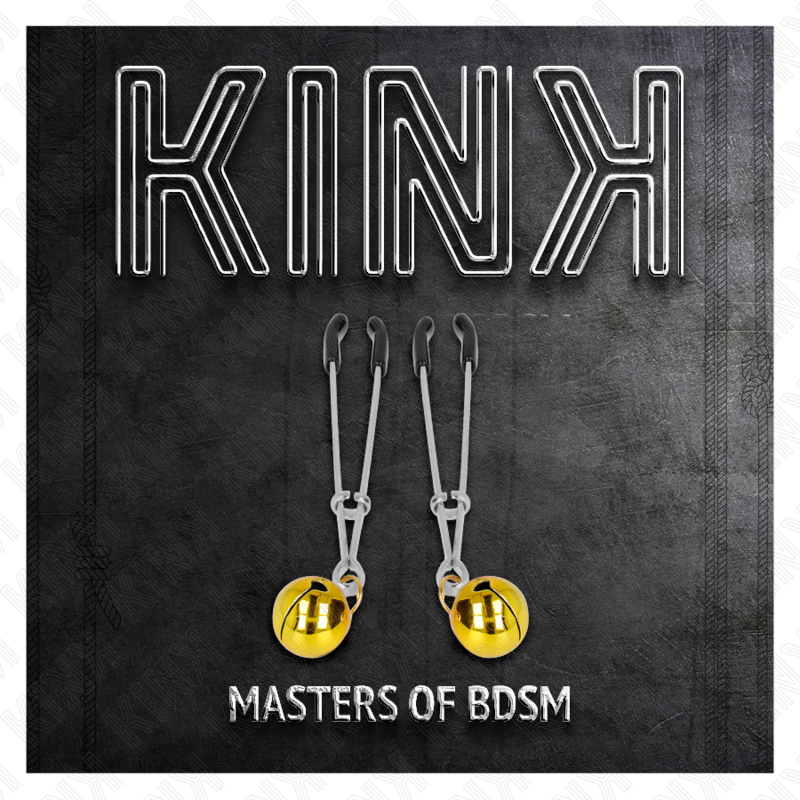 KINK - PINCES À TÉTON FINES AVEC CLOCHETTE DORÉE 7 CM