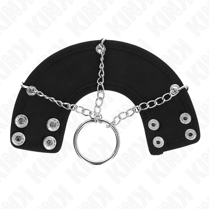 KINK - ANNEAU DE PÉNIS 4 CM CHAÎNE 7 CM MÉTAL AVEC CEINTURE SIMILICUIR
