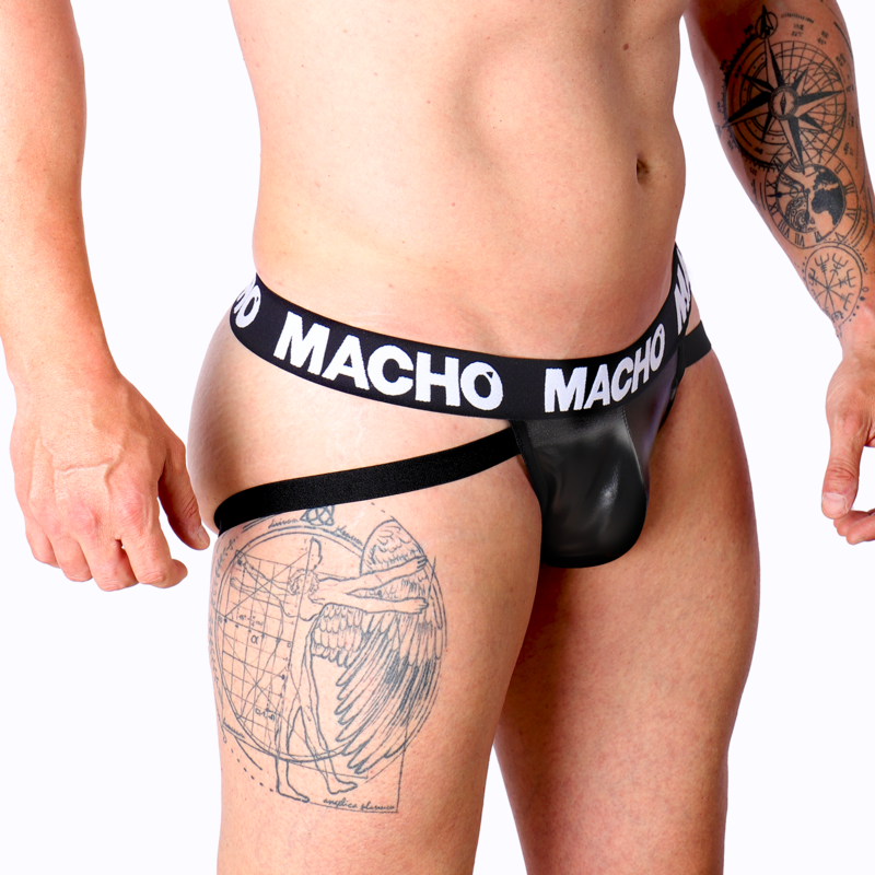 MASCULIN - JOCKSTRAP MX25NC EN CUIR NOIR S
