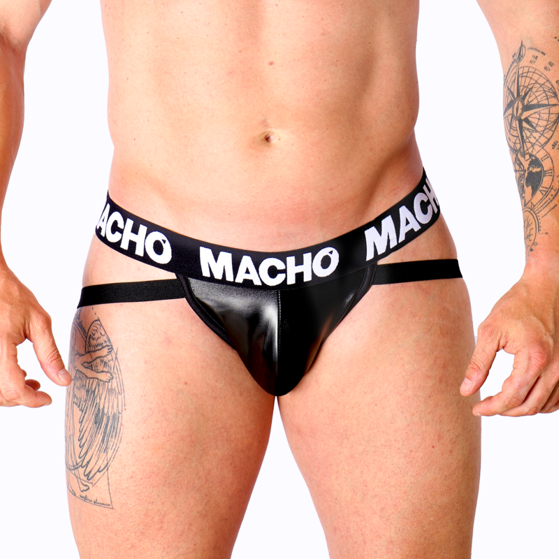MASCULIN - JOCKSTRAP MX25NC EN CUIR NOIR S