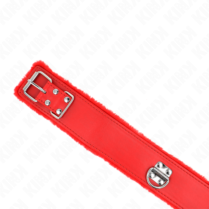 KINK - COLLIER AVEC SANGLE 116 CM AVEC CLOUS ARGENTÉS MODÈLE 4 ROUGE RÉGLABLE 40-48 CM X 6 CM