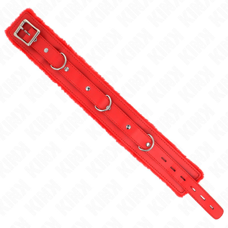 KINK - 65 CM RETRACTABLE COLLAR WITH LEASH, RED, ADJUSTABLE 36-42 CM X 5.5 CM