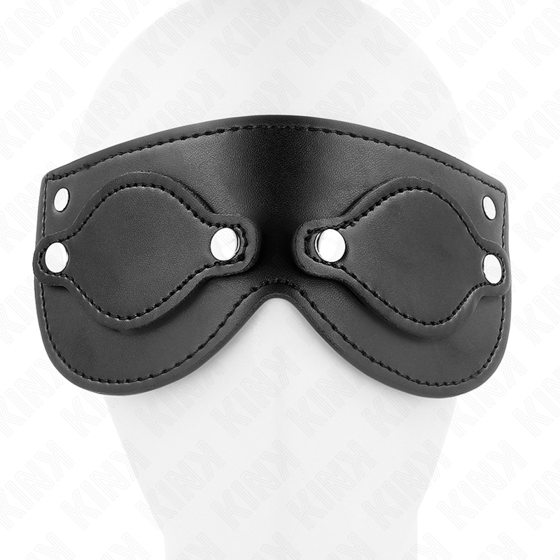 KINK - MASQUE EN SIMILICUIR AVEC CACHES YEUX AMOVIBLES 22 x 9 CM
