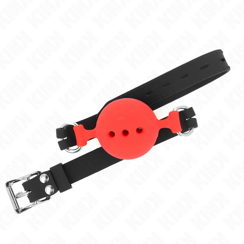 KINK - GAG 55 x 2 CM BALL 5 CM FULL SILICONE SIZE L RED ADJUSTABLE 35-51 CM